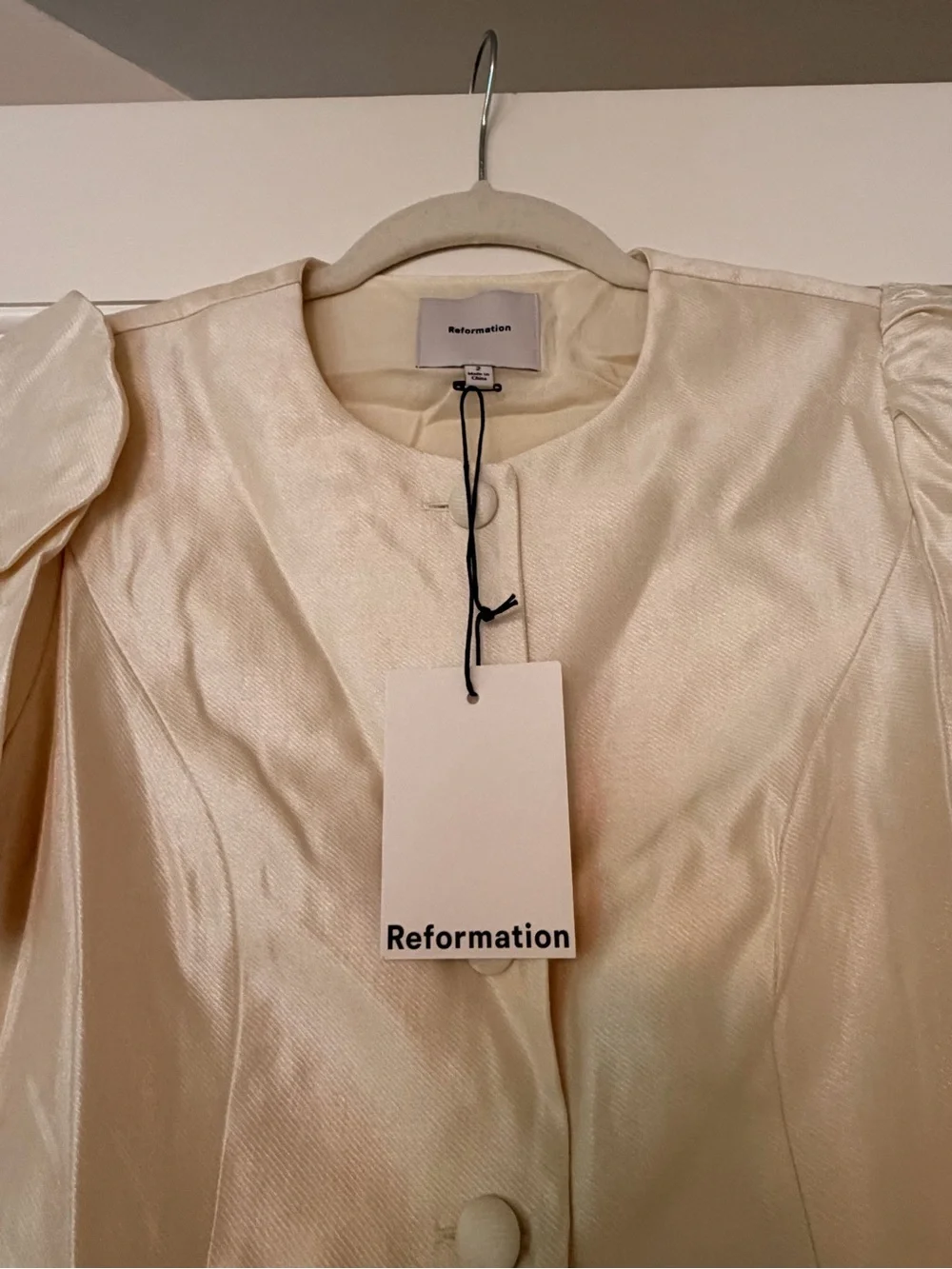 Reformation ivory satin